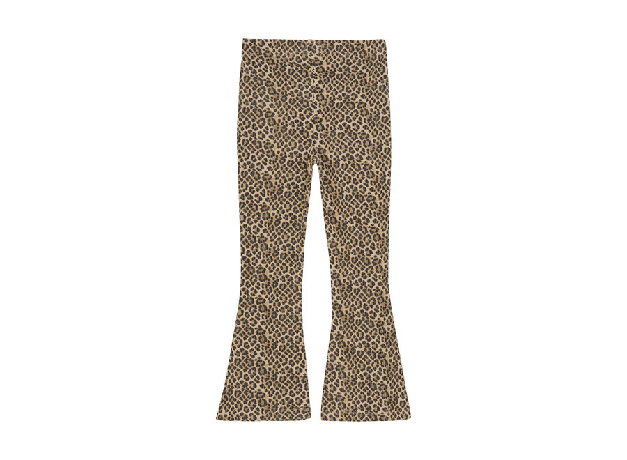 Animal Flared Pants - Latte Sand