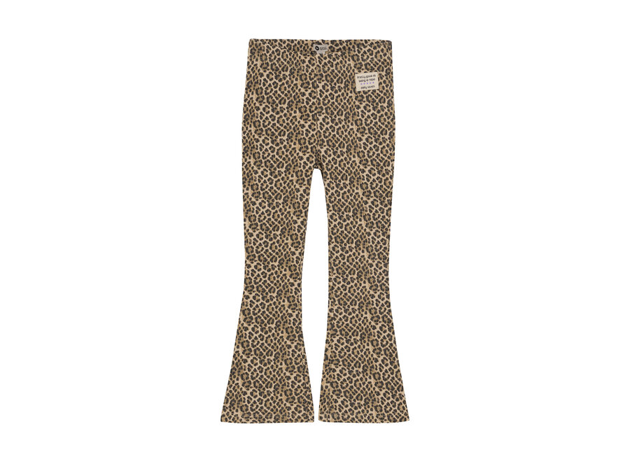 Animal Flared Pants - Latte Sand