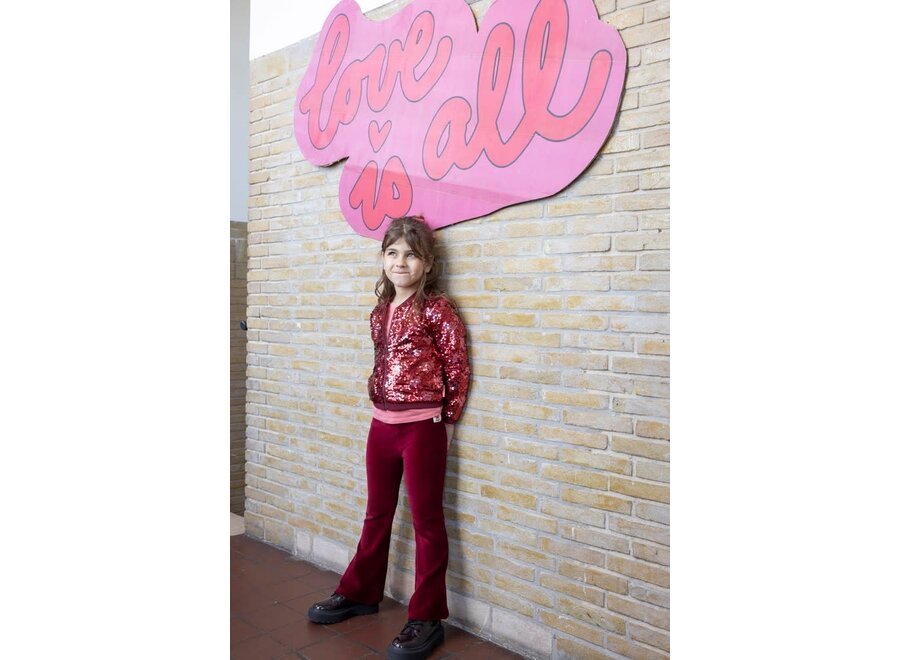 Pailetten bomberjack - Queen Of Hearts - Bordeaux