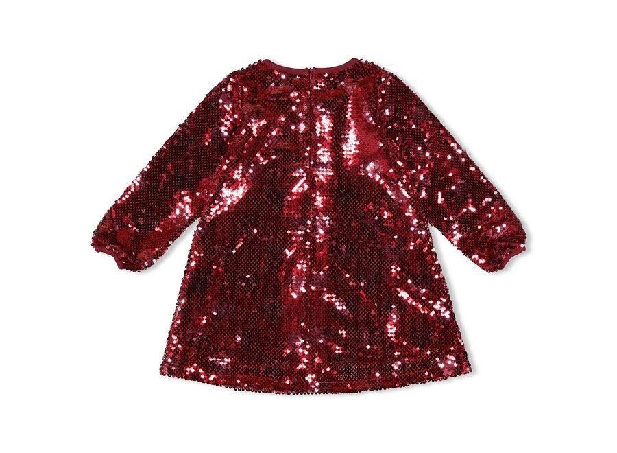 Pailetten jurk - Queen Of Hearts - Bordeaux