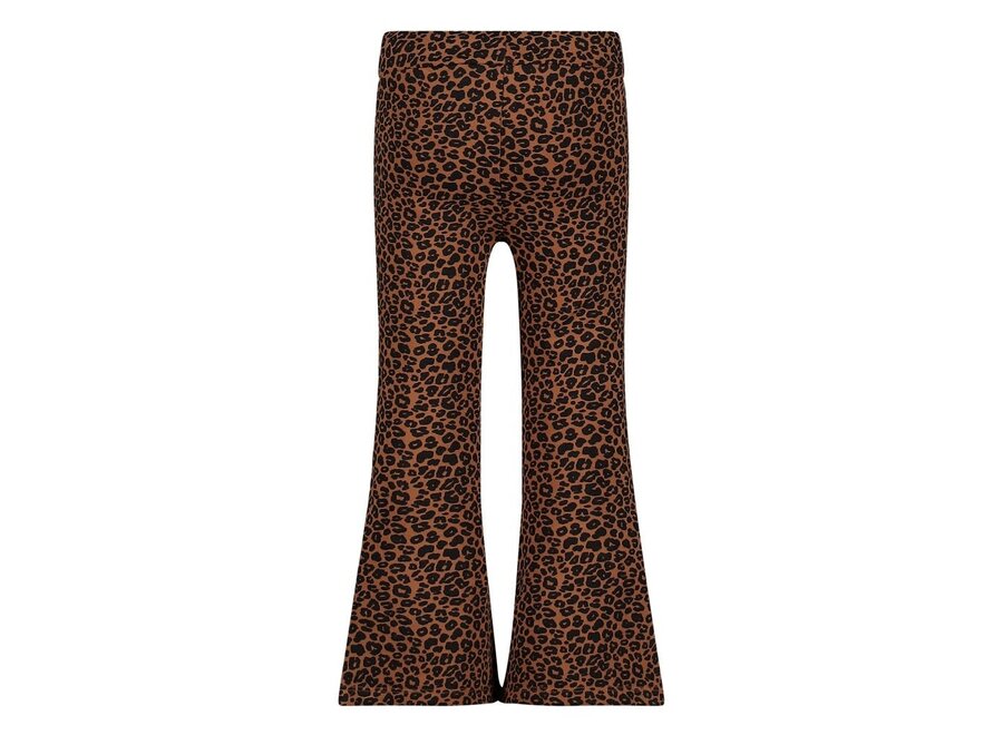 Flared broek AOP - Queen Of Hearts - Bruin