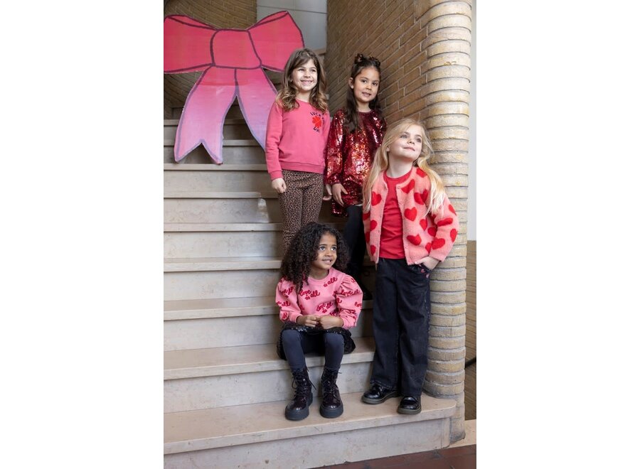 Sweater - Queen Of Hearts - Roze