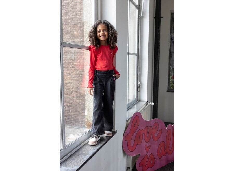 Culotte denim look - Queen Of Hearts - Antraciet