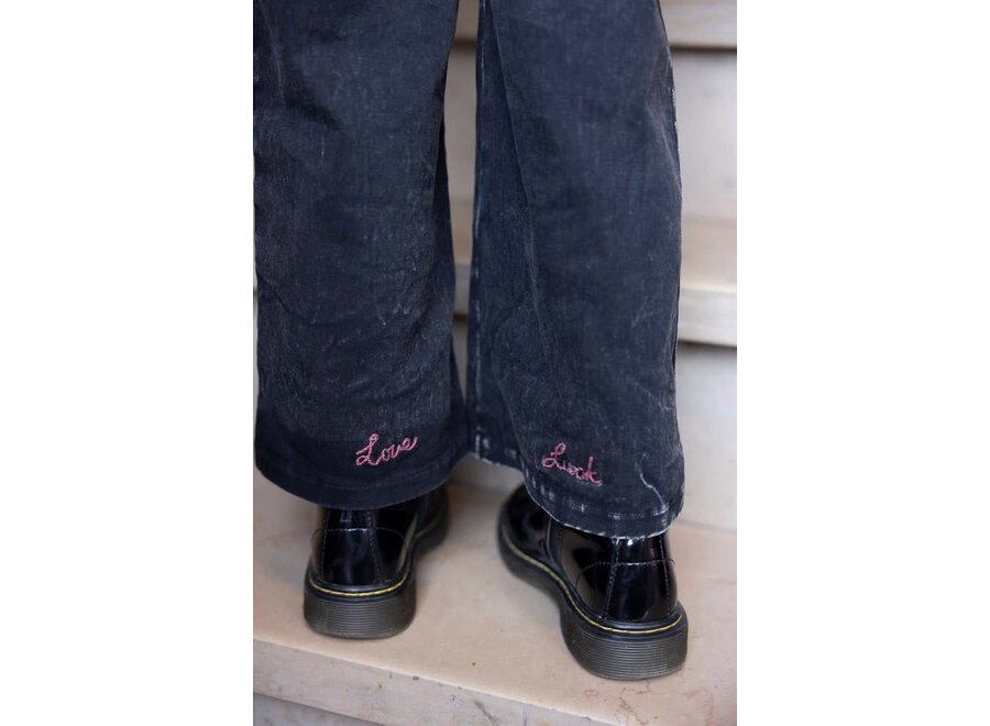 Culotte denim look - Queen Of Hearts - Antraciet