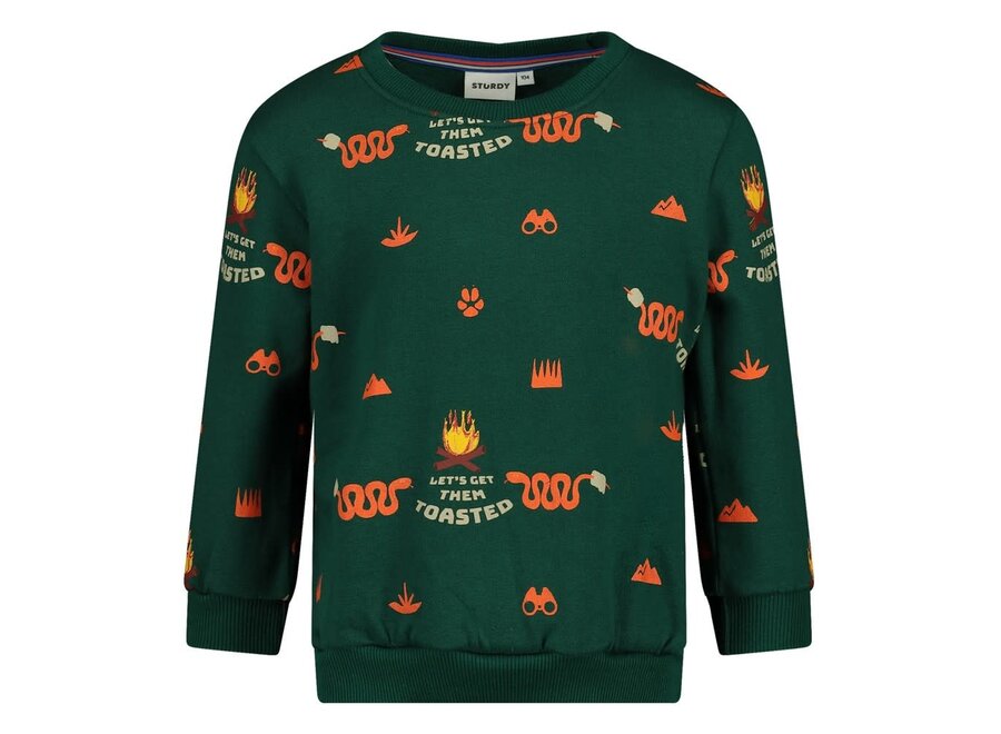 Sweater AOP - Chasing Trails - Groen