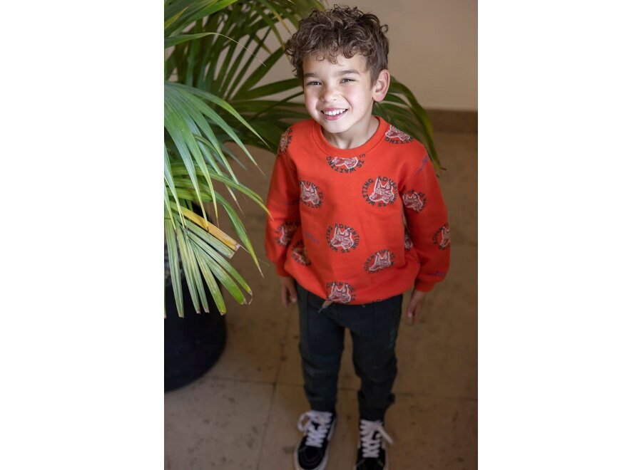 Sweater AOP - Chasing Trails - Oranje