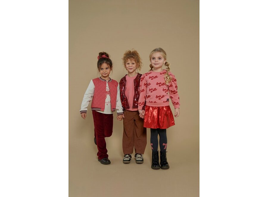 Sweater AOP - Queen Of Hearts - Licht roze