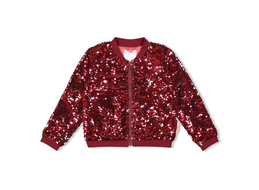 Pailetten bomberjack - Queen Of Hearts - Bordeaux