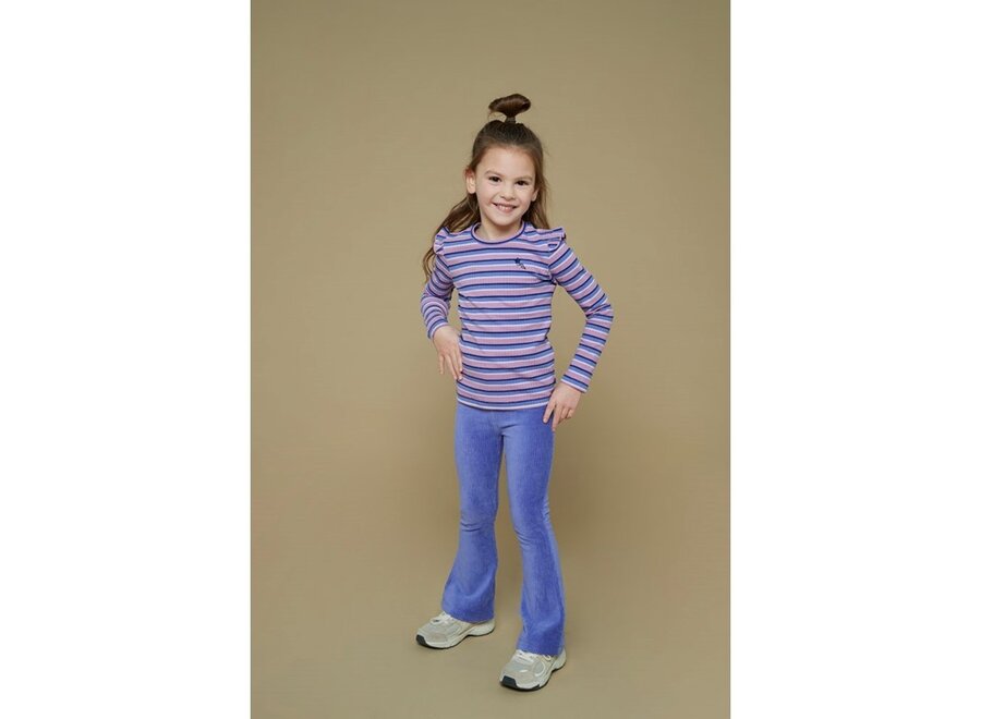 Longsleeve rib met streep - Wild Soul - Violet