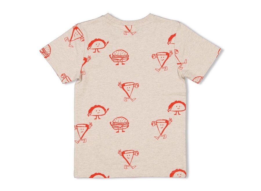 T-shirt AOP - Couch Club - Offwhite melange