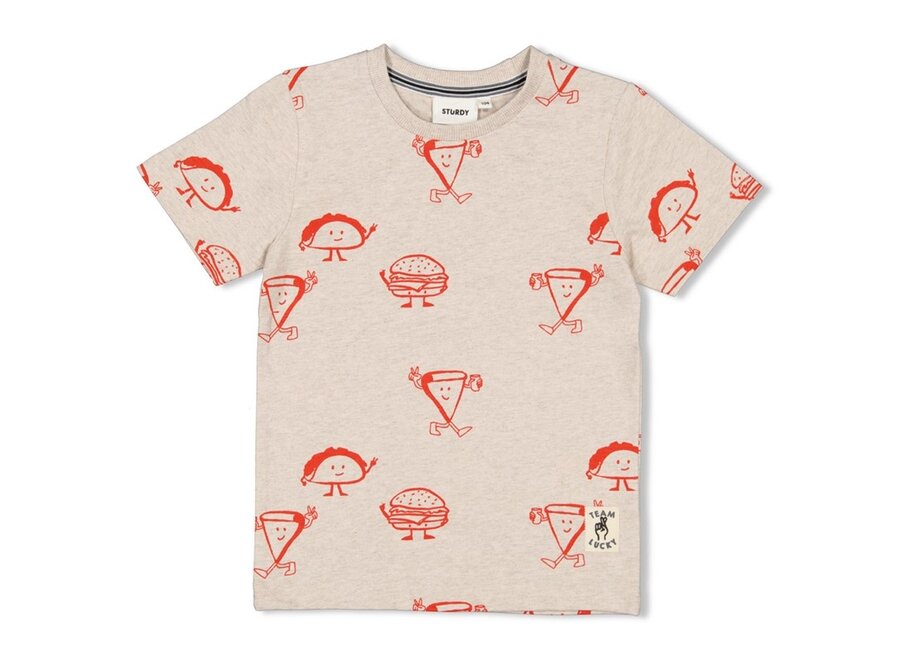 T-shirt AOP - Couch Club - Offwhite melange