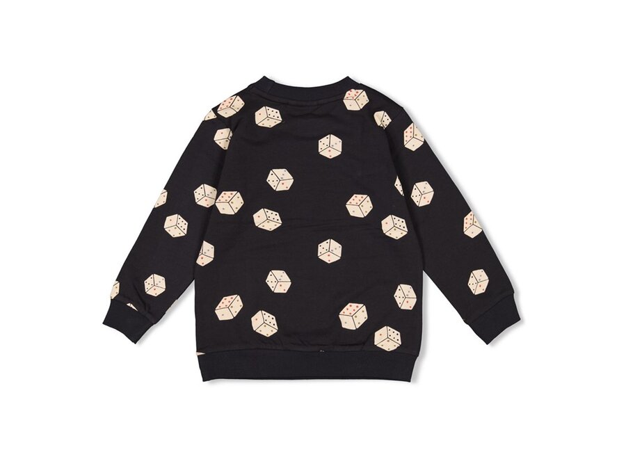 Sweater AOP - Couch Club - Zwart