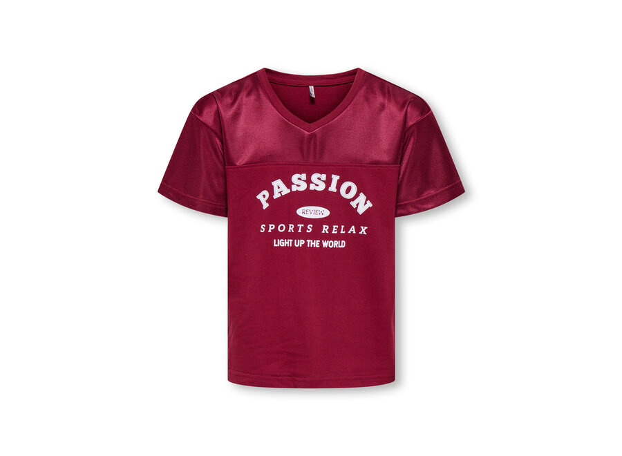 LULUP S/S V-NECK SPORTY TOP Cabernet Passion