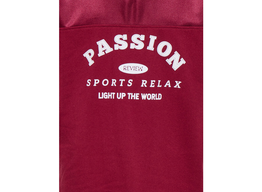 LULUP S/S V-NECK SPORTY TOP Cabernet Passion