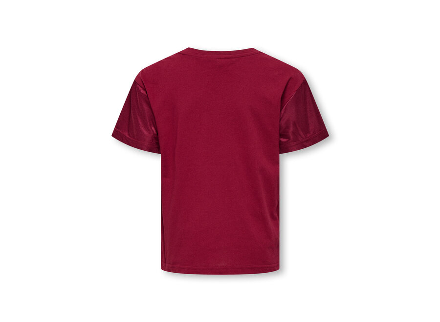 LULUP S/S V-NECK SPORTY TOP Cabernet Passion