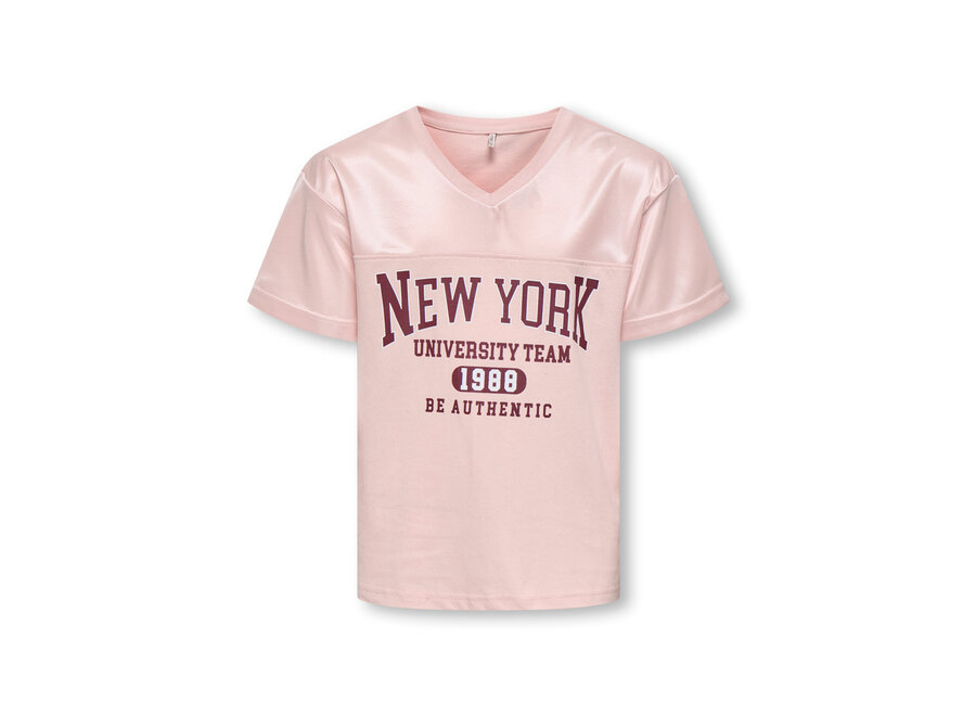 LULUP S/S V-NECK SPORTY TOP Rose Smoke New York