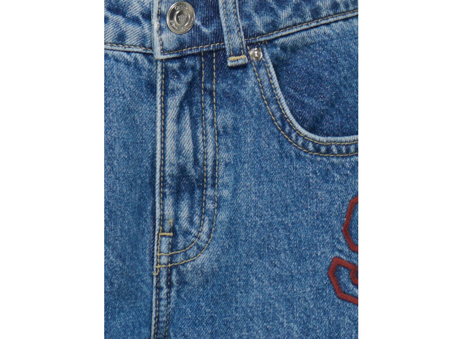 Juicy Wide leg college jeans - Medium blue - Den/Letters