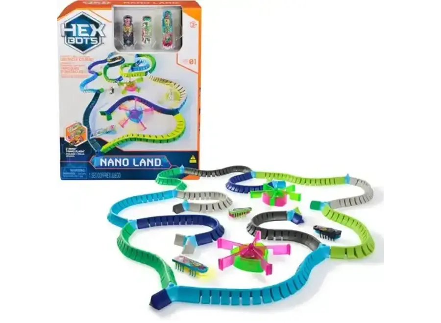 Hex Bots™ NanoLand Playset, 3 Nano Bots, LED-verlichting