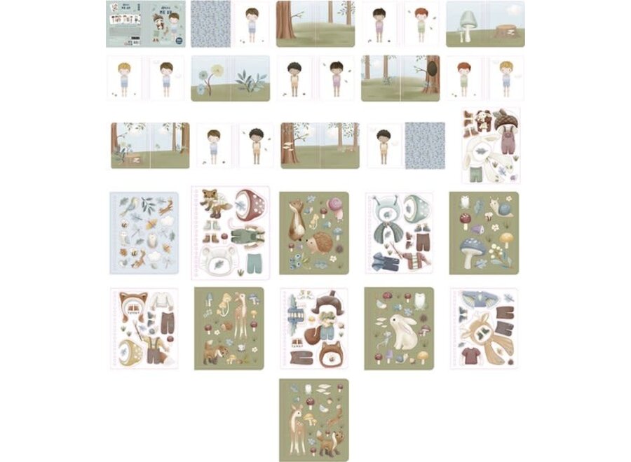 Aankleed- en stickerboek - Forest Friends Jim & Friends