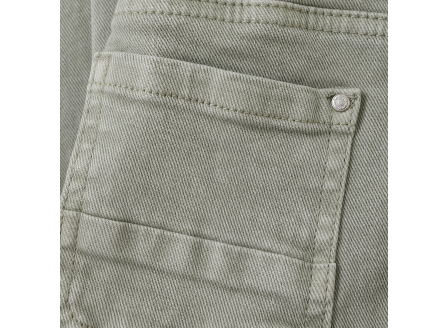 Coloured Pants Straight Fit - Green Olive