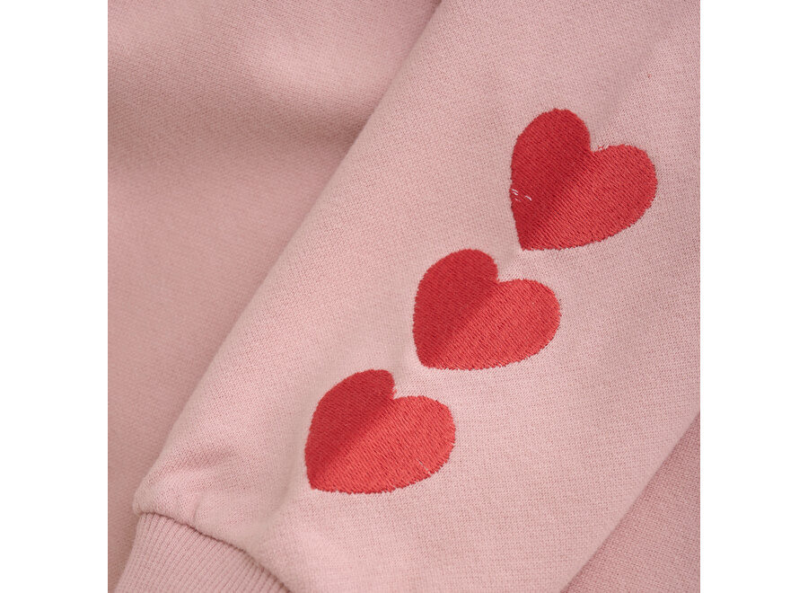 Sweater Heart Embroidery - Pale Mauve