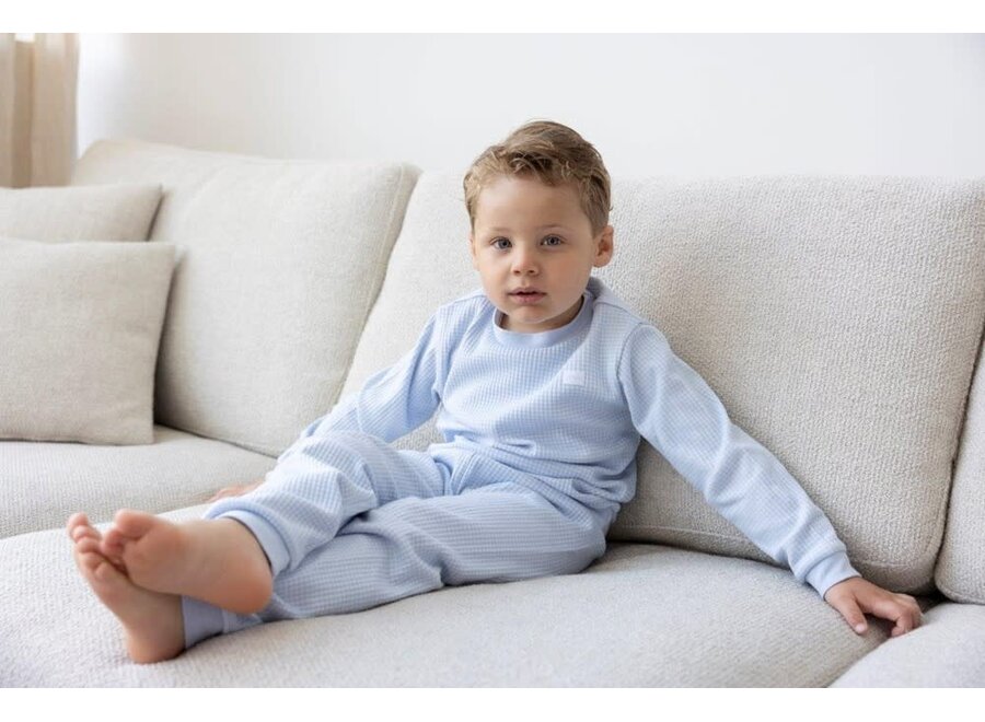 Pyjama wafel - Babyblue - baby blauw (lang)