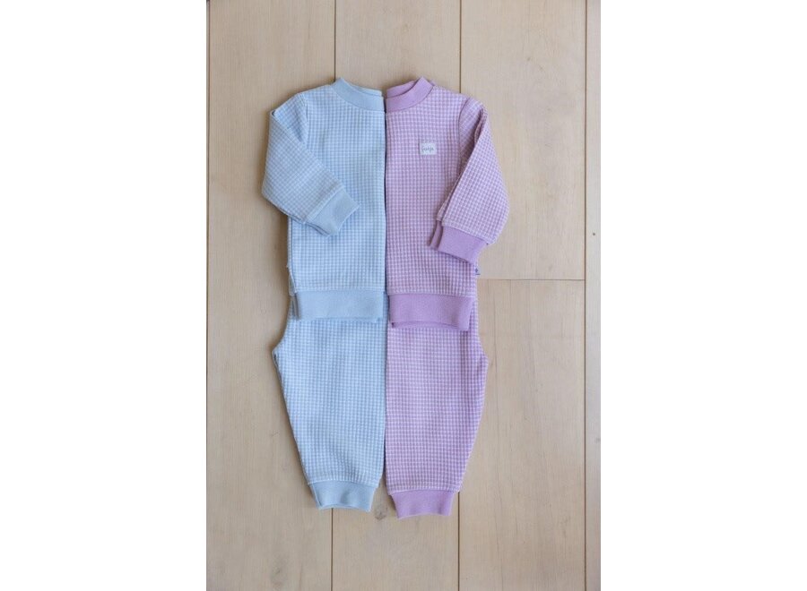 Pyjama wafel - Babyblue - baby blauw (lang)
