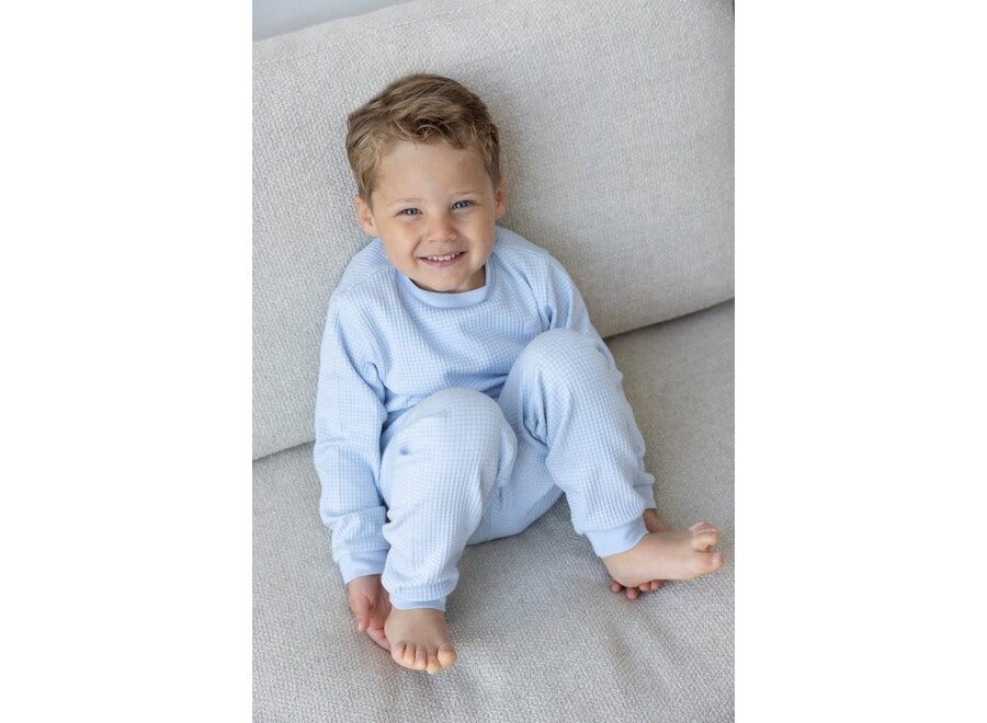 Pyjama wafel - Babyblue - baby blauw (lang)
