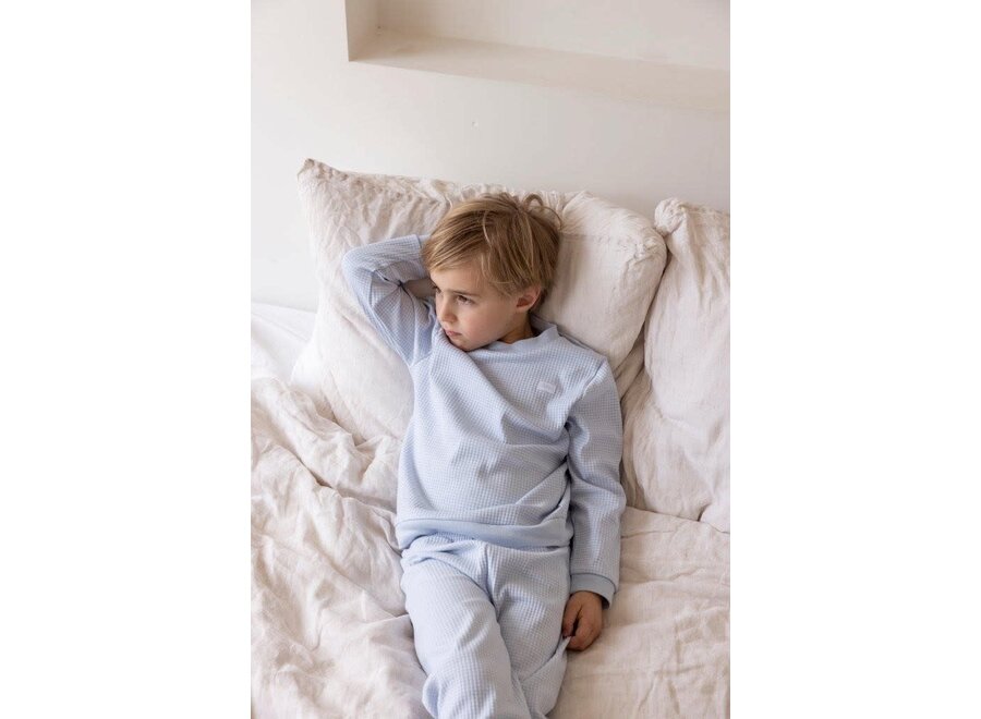 Pyjama wafel - Babyblue - baby blauw (lang)