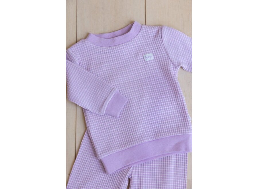 Pyjama wafel - Lila (lang)