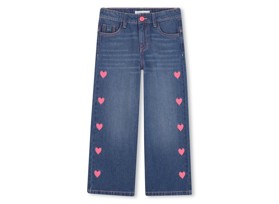 Jeans denim pants - Double stone - roze hart