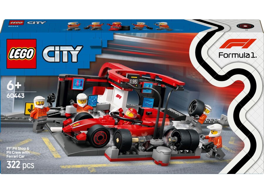 Lego - F1® pitstop en pitcrew met Ferrari auto