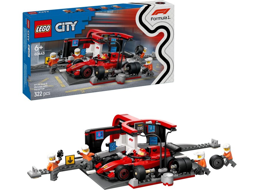 Lego - F1® pitstop en pitcrew met Ferrari auto