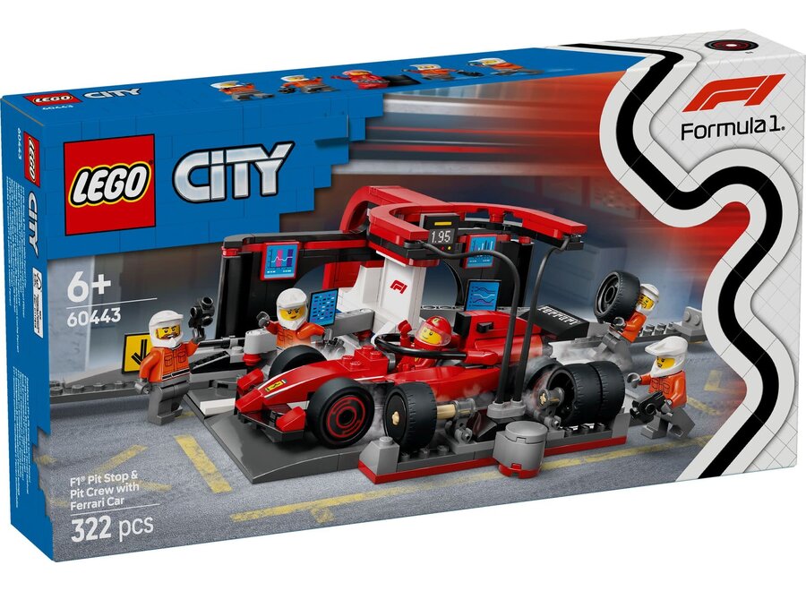 Lego - F1® pitstop en pitcrew met Ferrari auto