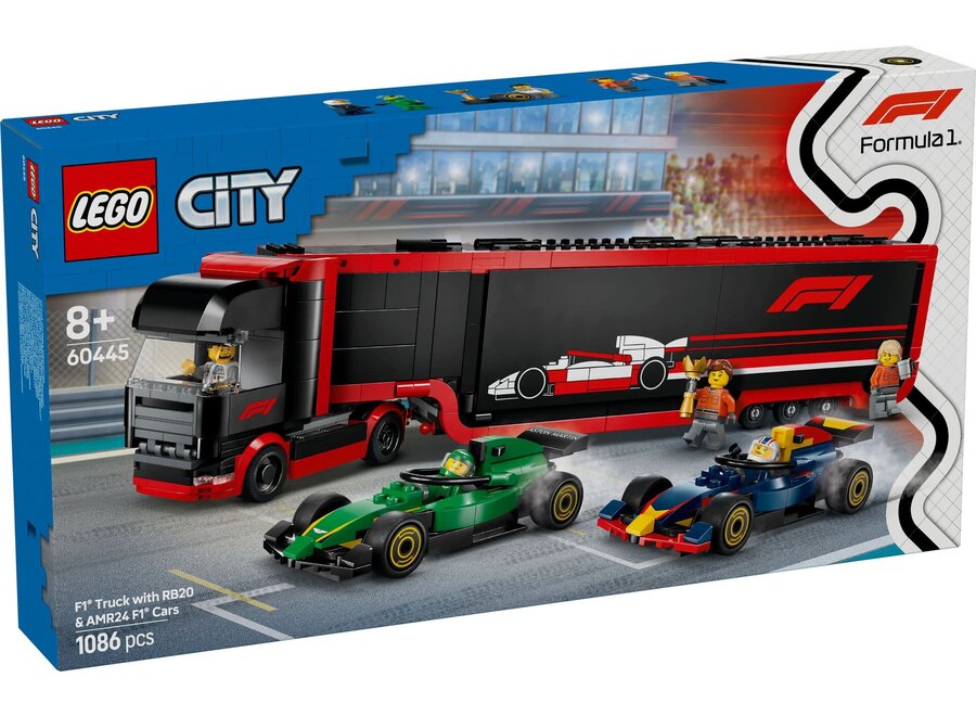 Lego - F1® truck met RB20 en AMR24 F1® auto's