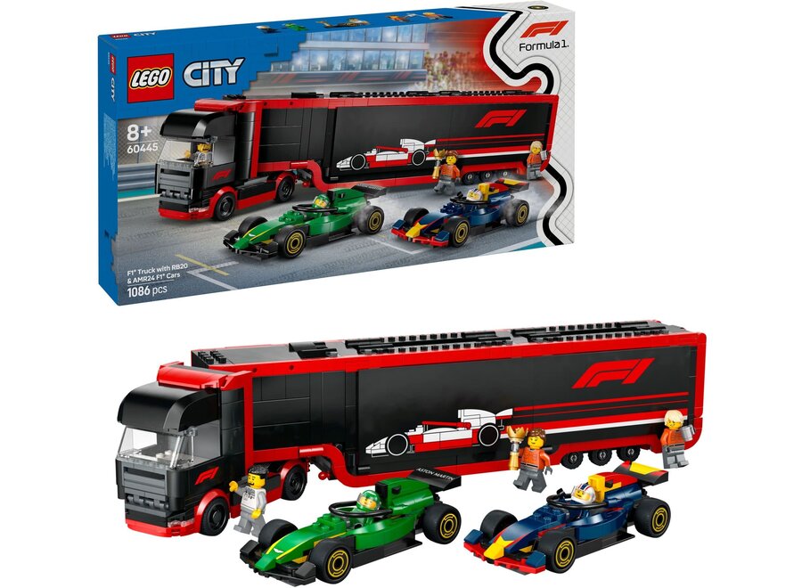 Lego - F1® truck met RB20 en AMR24 F1® auto's