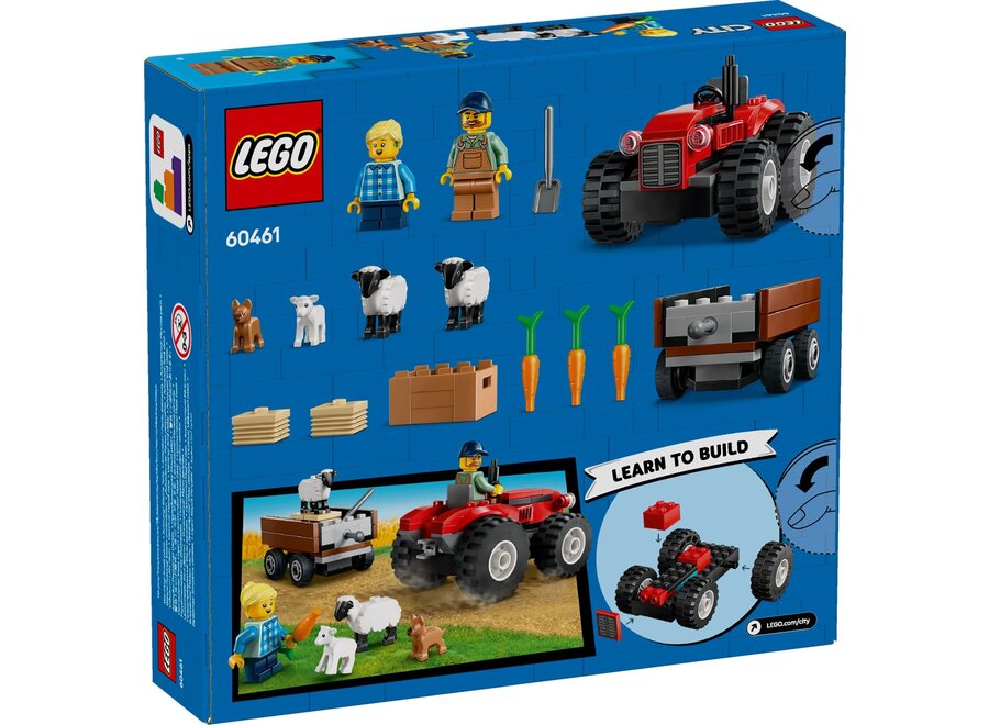 Lego - Rode tractor met aanhanger en schapen
