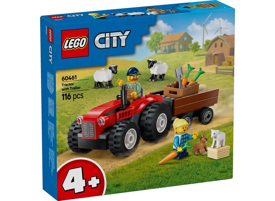 Lego - Rode tractor met aanhanger en schapen