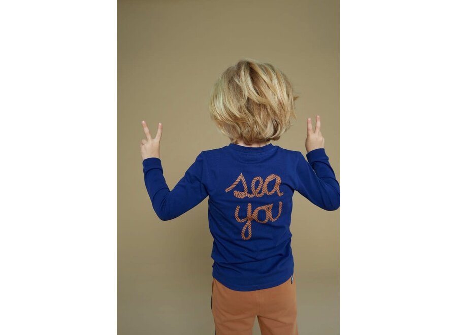 Longsleeve - Waves and Whales - Kobalt