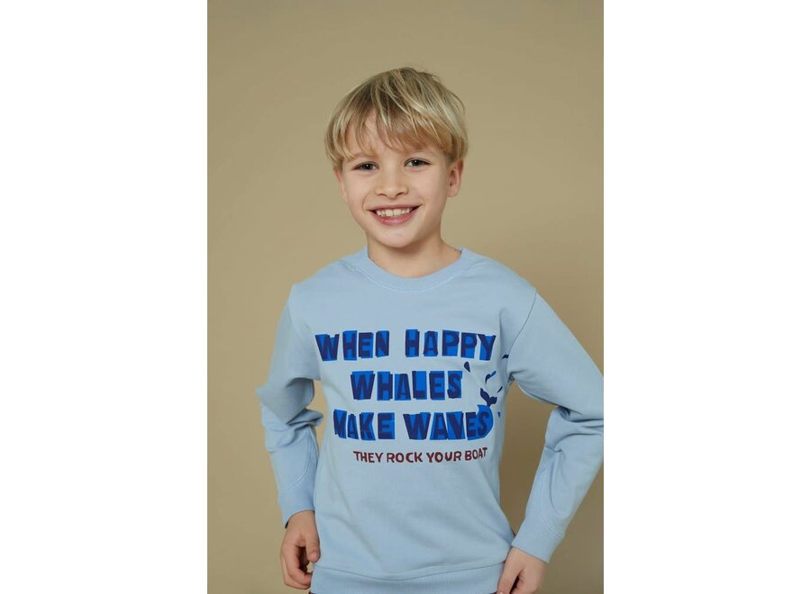 Sweater - Waves and Whales - Blauw