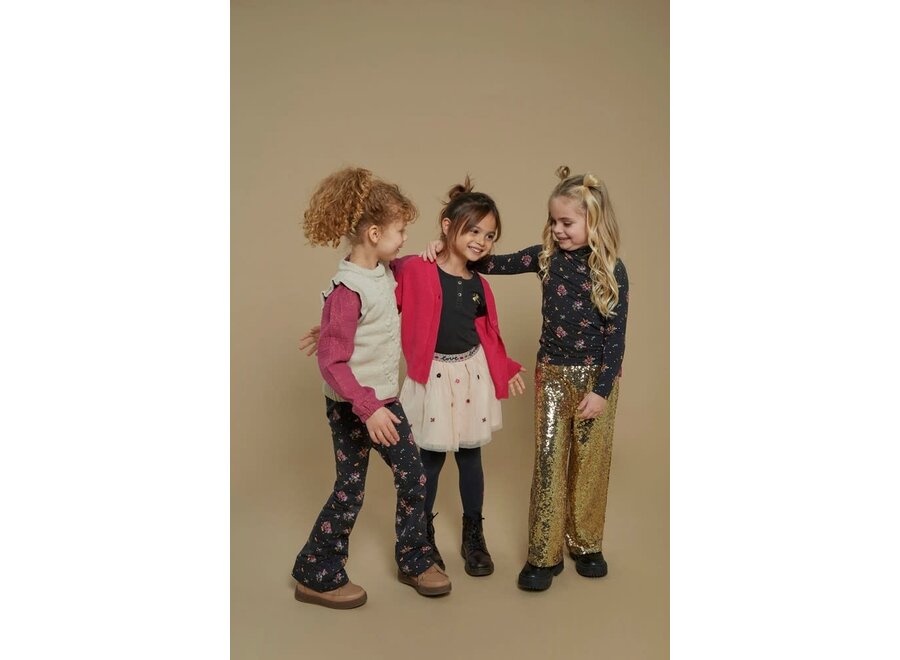 Flared broek AOP - Shine Bright - Antraciet