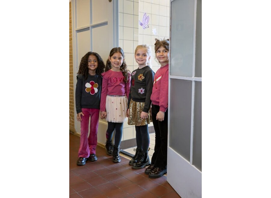 Flared broek velours rib - Shine Bright - Violet