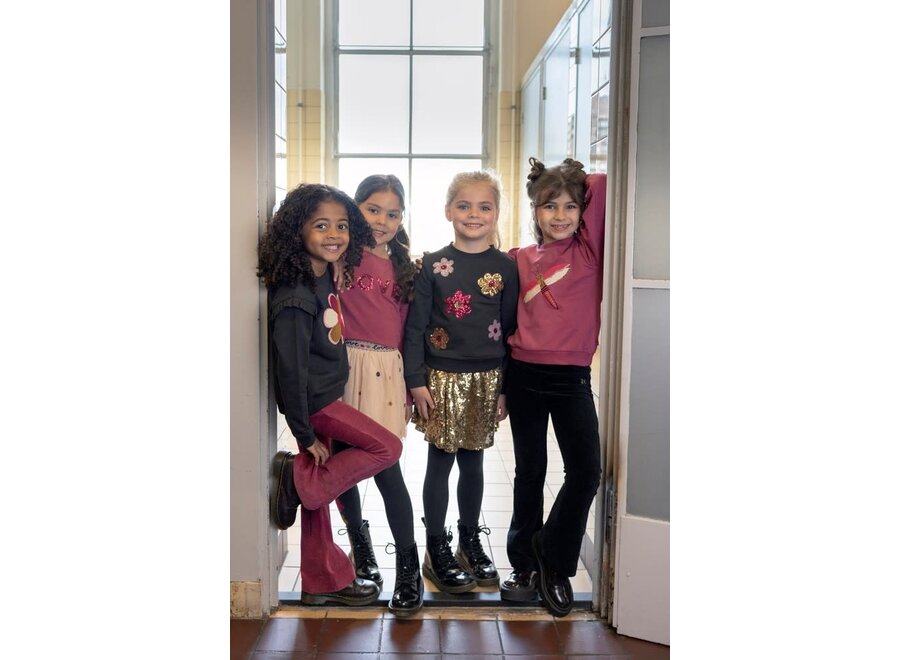 Flared broek velours rib - Shine Bright - Violet