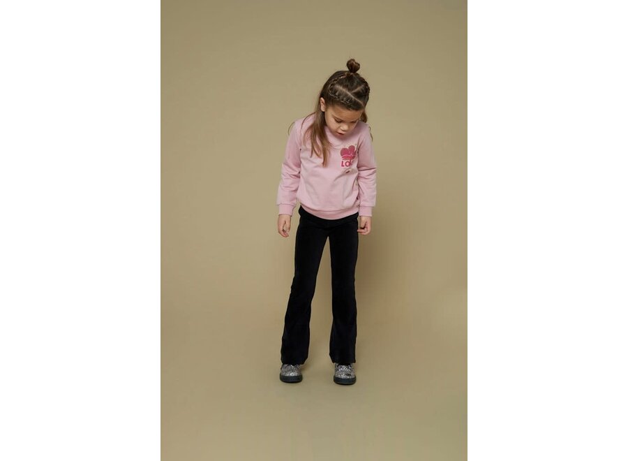 Flared broek velours rib - Shine Bright - Antraciet