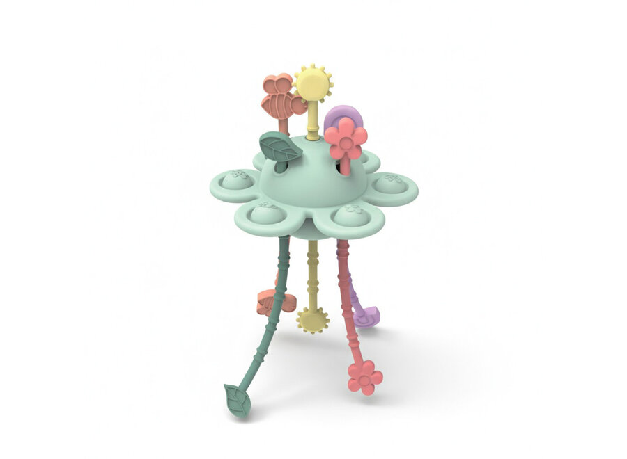 Zip en trek speeltje -Planeet - mintgroen - Sensorische tuin