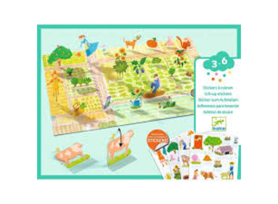 knutselset herbruikbare 3D stickers - farm