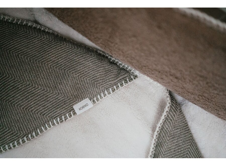 Omslagdoek teddy Montreal moss, 100x100