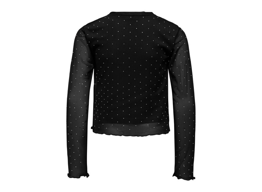 Top Jada life Rhinestone mesh - Black/silver