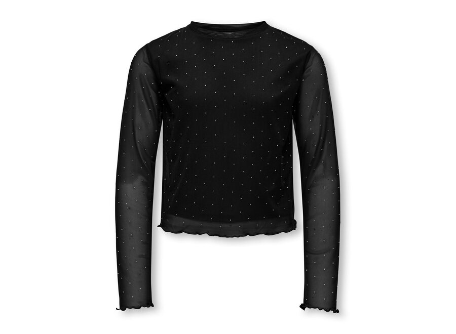 Top Jada life Rhinestone mesh - Black/silver