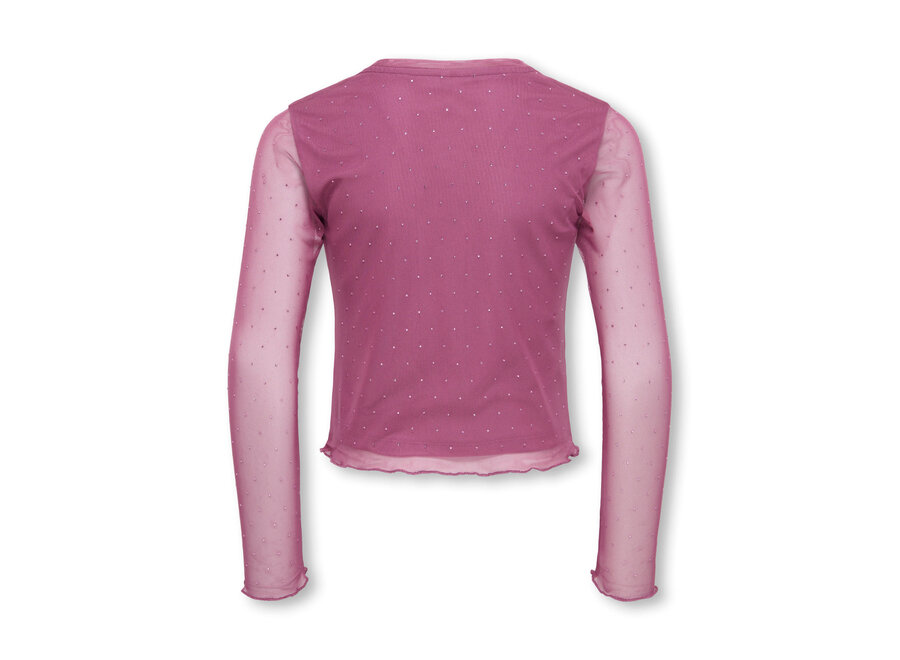 Top Jada life Rhinestone mesh - Rose wine